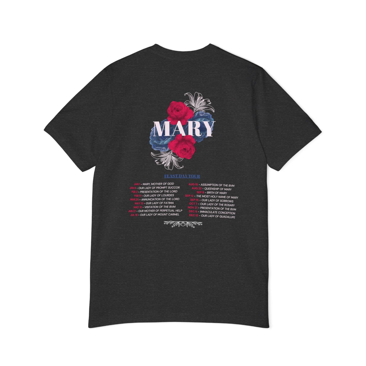 Virgin Mary Tour Dates Jersey T-Shirt, Made in USA