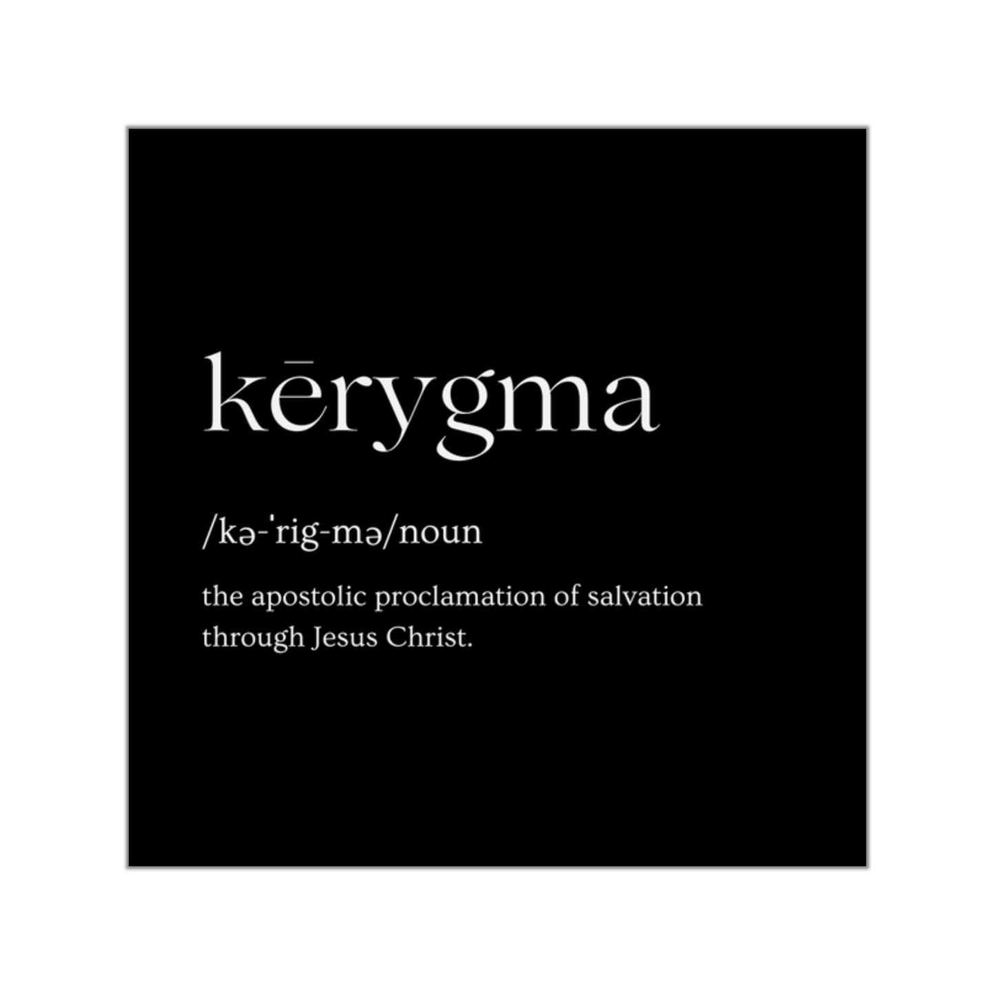 Kērygma Definition in Black, Sticker