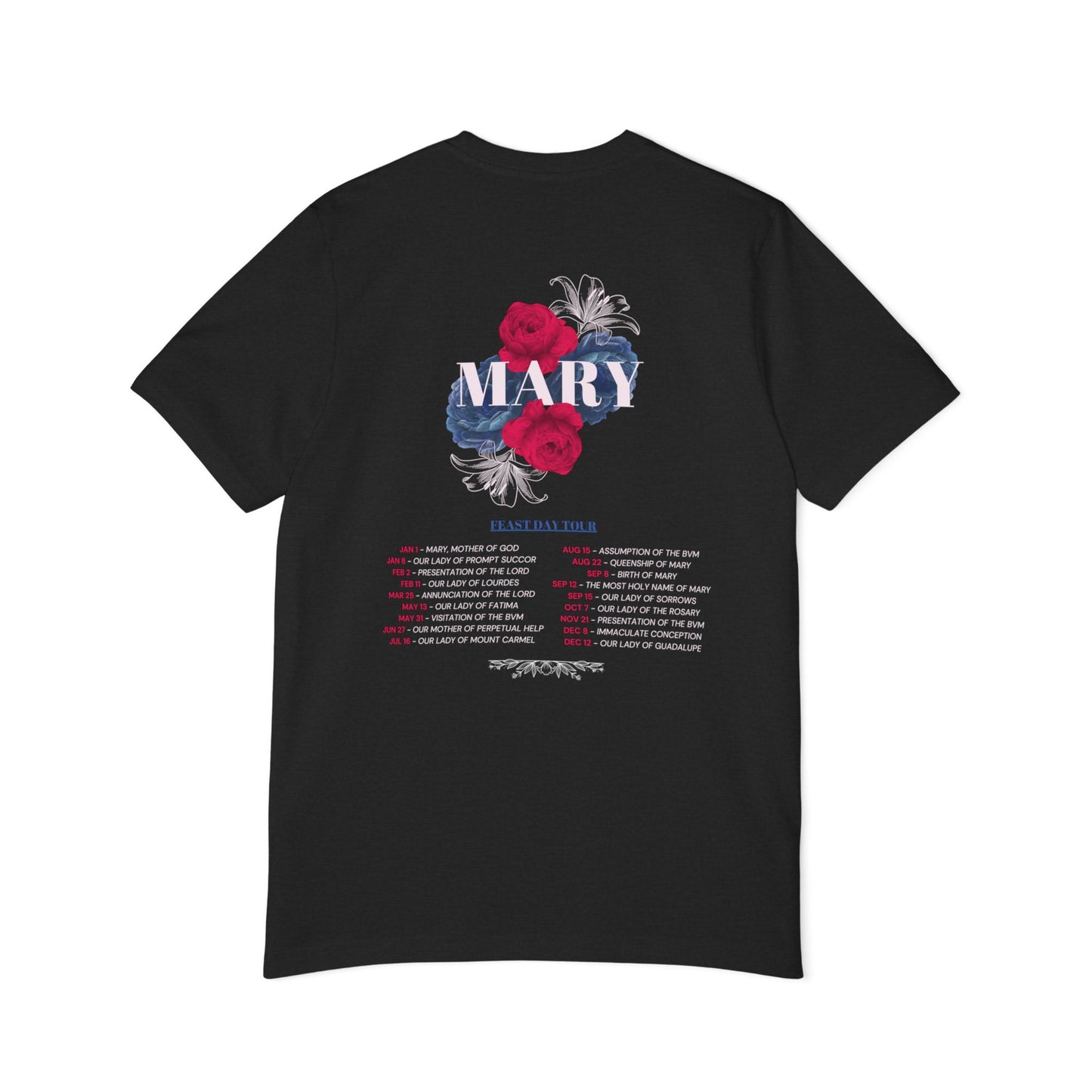 Virgin Mary Tour Dates Jersey T-Shirt, Made in USA