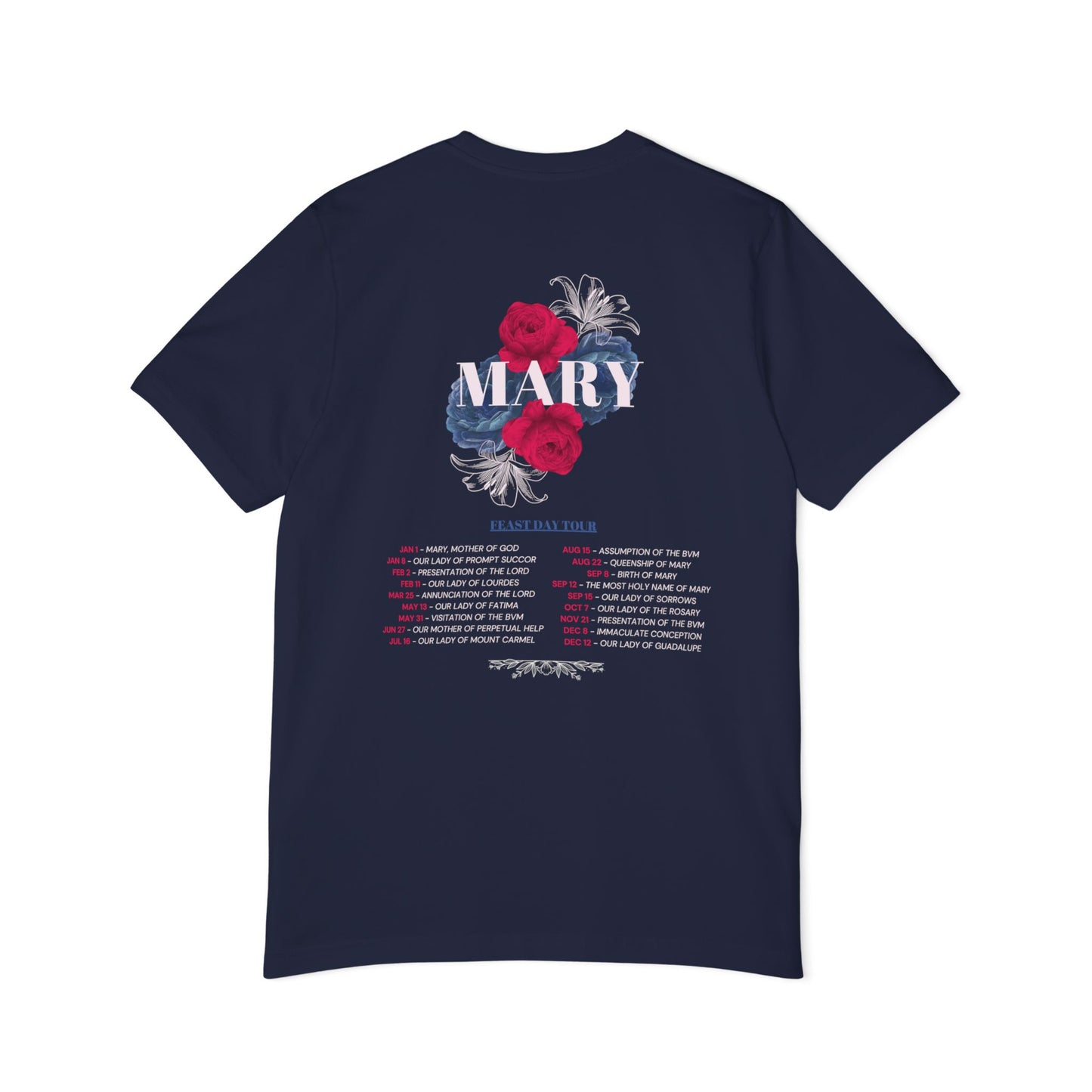 Virgin Mary Tour Dates Jersey T-Shirt, Made in USA